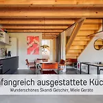 Landloft Linum - Ausgebaute Scheune Mit Aussicht, Naturpool, Kamin, Sauna, Luxusausbau, Handverlesene Midcentury Möbel&kunst Apartment *