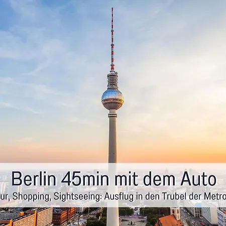 Apartament Landloft Linum - Ausgebaute Scheune Mit Aussicht, Naturpool, Kamin, Sauna, Luxusausbau, Handverlesene Midcentury Moebel & Kunst *