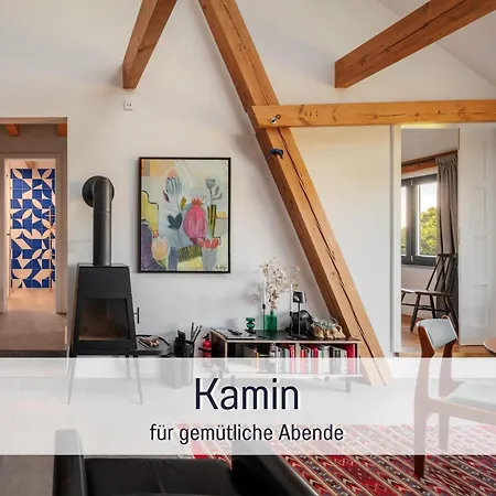 Landloft Linum - Ausgebaute Scheune Mit Aussicht, Naturpool, Kamin, Sauna, Luxusausbau, Handverlesene Midcentury Moebel & Kunst * Fehrbellin