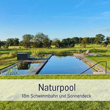 Landloft Linum - Ausgebaute Scheune Mit Aussicht, Naturpool, Kamin, Sauna, Luxusausbau, Handverlesene Midcentury Moebel & Kunst Appartamento