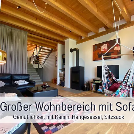 Landloft Linum - Ausgebaute Scheune Mit Aussicht, Naturpool, Kamin, Sauna, Luxusausbau, Handverlesene Midcentury Moebel & Kunst