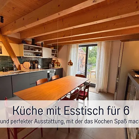 Landloft Linum - Ausgebaute Scheune Mit Aussicht, Naturpool, Kamin, Sauna, Luxusausbau, Handverlesene Midcentury Moebel & Kunst Appartamento *