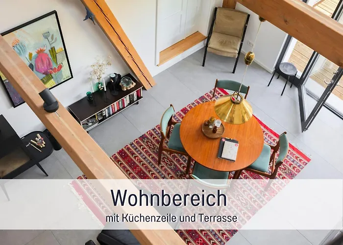 Landloft Linum - Ausgebaute Scheune Mit Aussicht, Naturpool, Kamin, Sauna, Luxusausbau, Handverlesene Midcentury Moebel & Kunst Apartmán