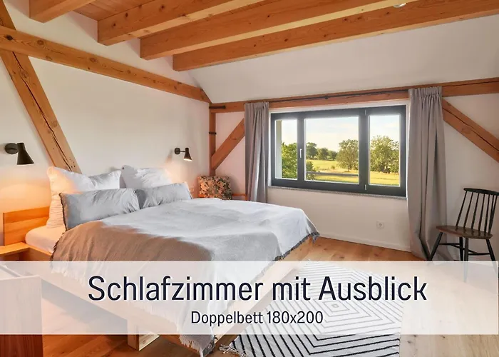 Landloft Linum - Ausgebaute Scheune Mit Aussicht, Naturpool, Kamin, Sauna, Luxusausbau, Handverlesene Midcentury Moebel & Kunst Apartmán