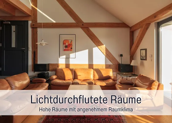 Landloft Linum - Ausgebaute Scheune Mit Aussicht, Naturpool, Kamin, Sauna, Luxusausbau, Handverlesene Midcentury Moebel & Kunst * Fehrbellin