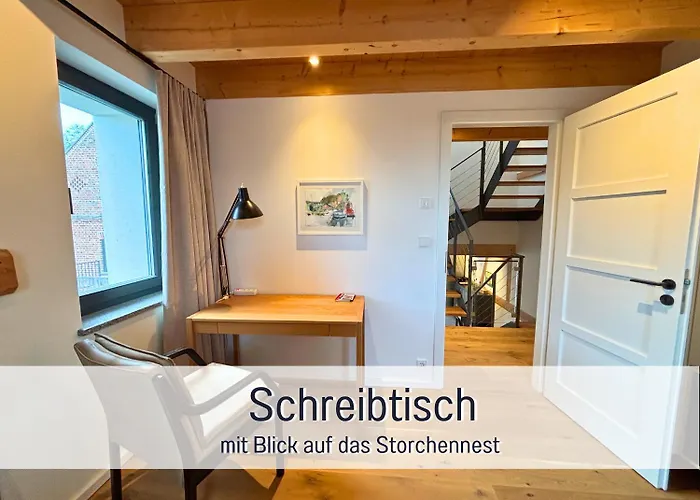 Apartmán Landloft Linum - Ausgebaute Scheune Mit Aussicht, Naturpool, Kamin, Sauna, Luxusausbau, Handverlesene Midcentury Moebel & Kunst *