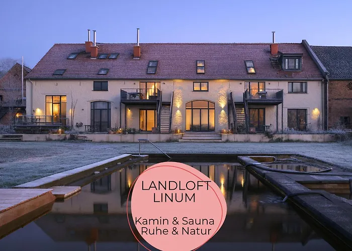 Landloft Linum - Ausgebaute Scheune Mit Aussicht, Naturpool, Kamin, Sauna, Luxusausbau, Handverlesene Midcentury Moebel & Kunst *